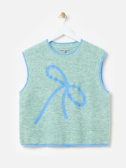 Oliver Bonas Green Bow Knitted Vest - Image 4 of 8