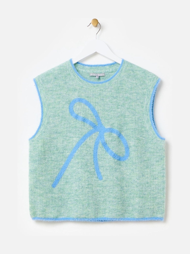 Oliver Bonas Green Bow Knitted Vest - Image 4 of 8