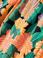 Oliver Bonas Green Floral Midi Dress - Image 6 of 9