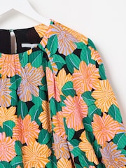 Oliver Bonas Green Floral Midi Dress - Image 9 of 9