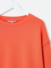 Oliver Bonas Crochet Drop Shoulder 100% Cotton Sweatshirt - صورة 6 من 8
