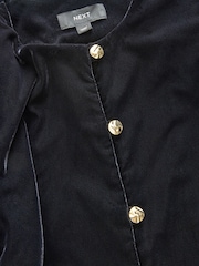 Black Velvet Gold Button Down Jacket - Image 2 of 3
