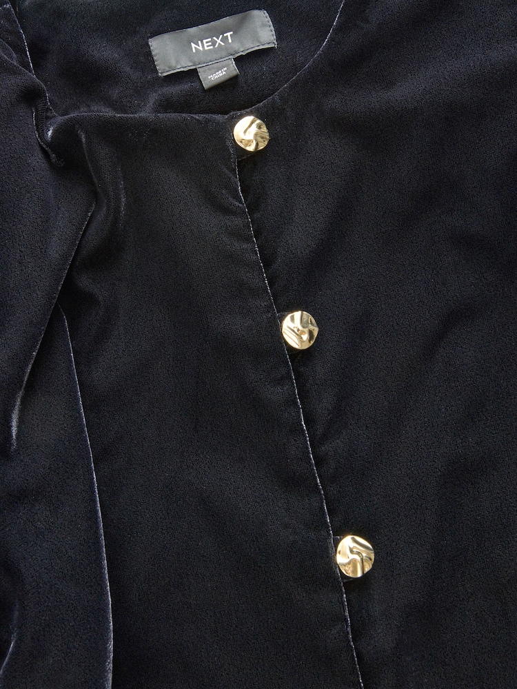Black Velvet Gold Button Down Jacket - Image 2 of 3