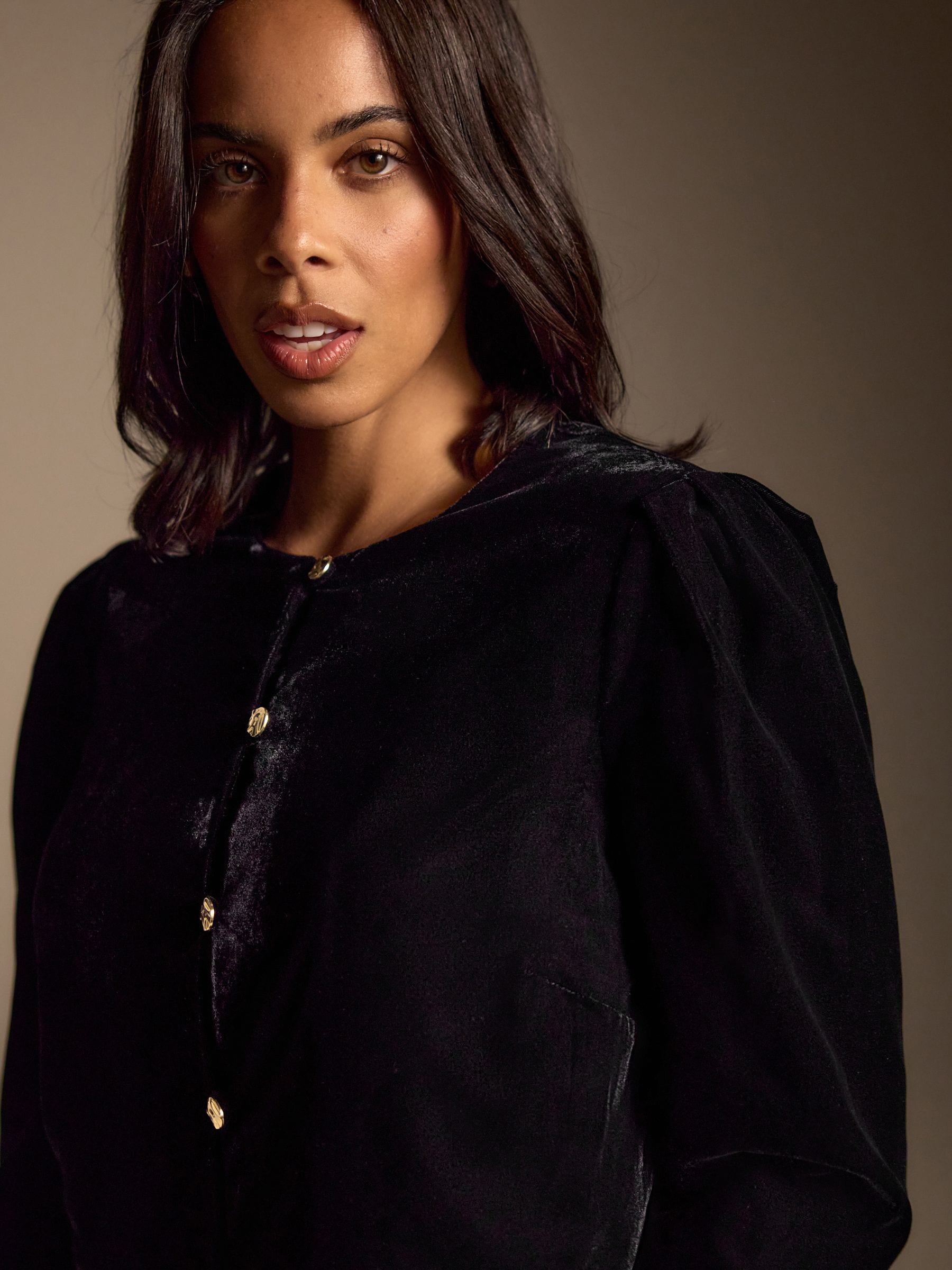 Buy Black Velvet Gold Button Down Jacket from Next USA