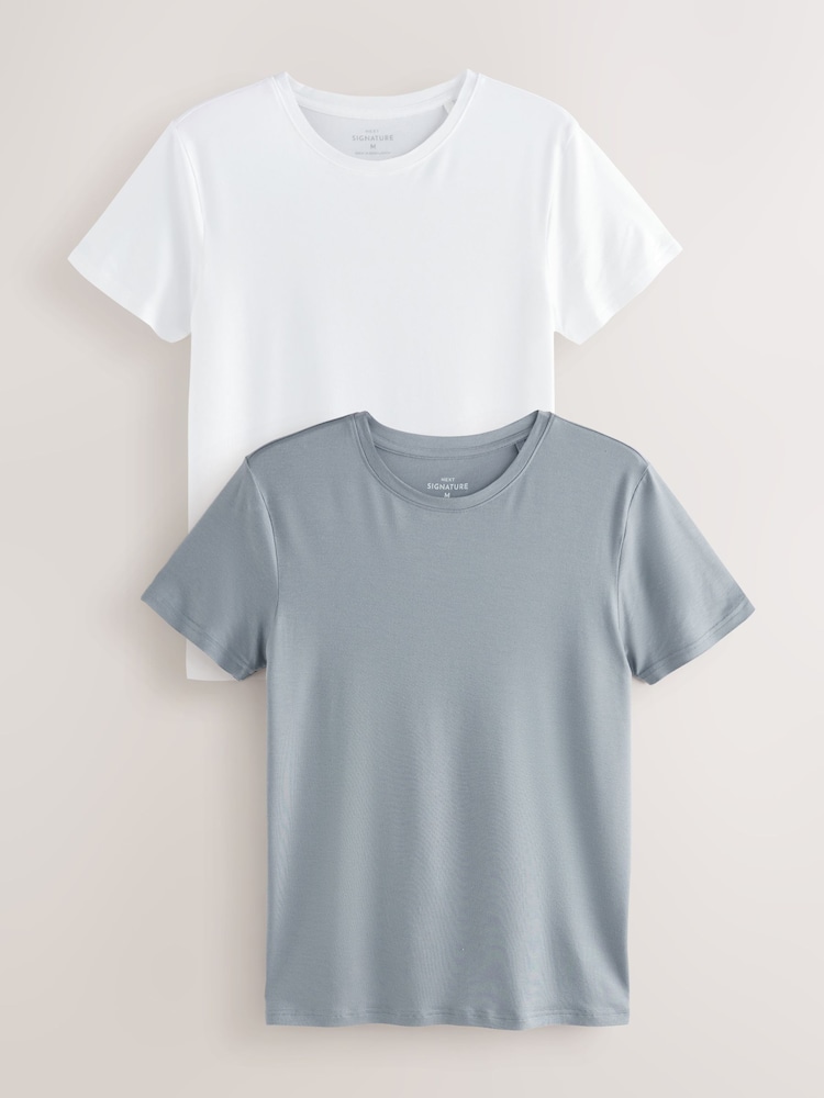 Cinza/Branco - Signature TENCEL™ Lyocell T-Shirts 2 Pack - Imagem 1 de 10