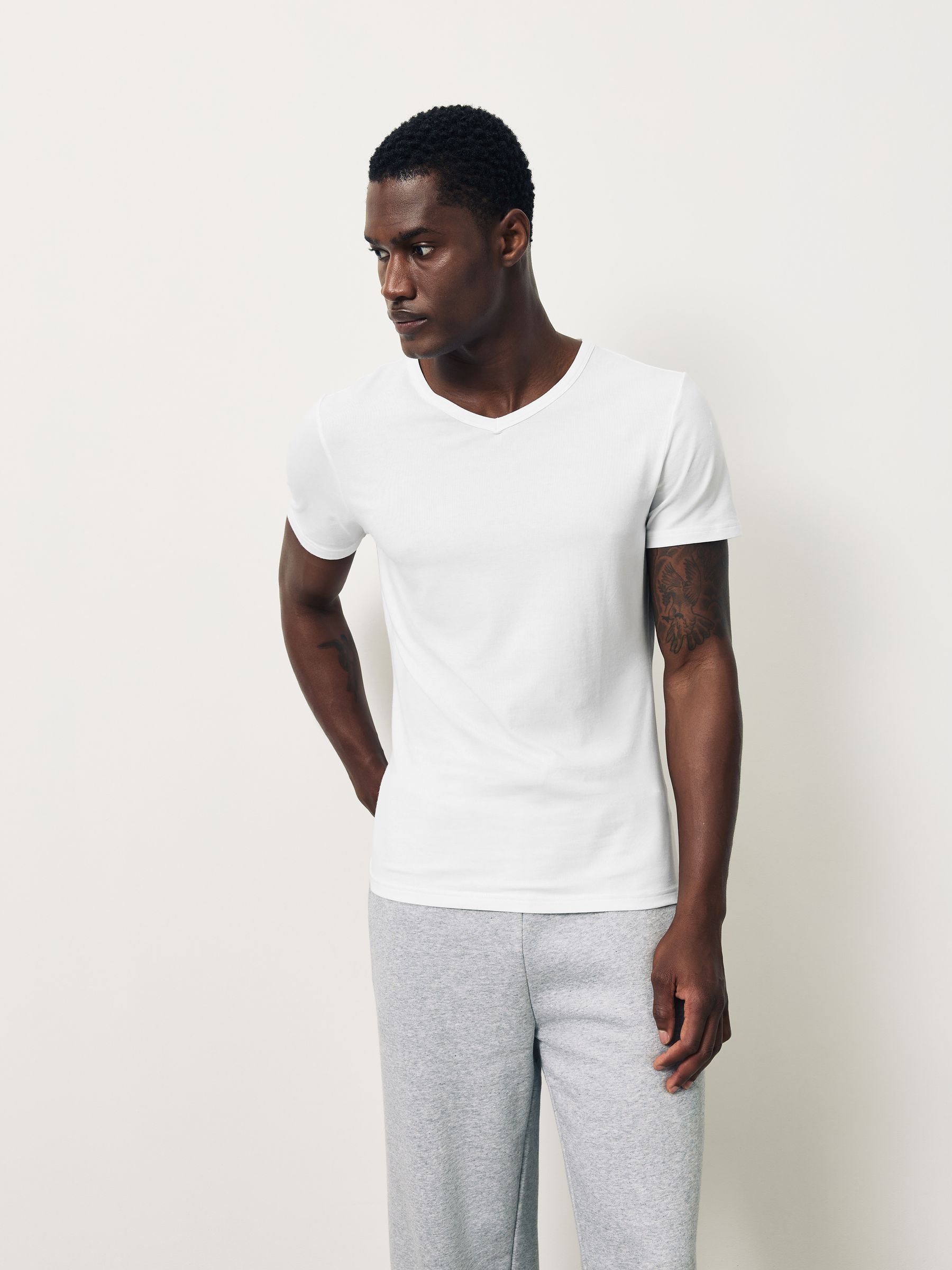 Buy White Modal Layering V-Neck T-Shirt 5 Pack from Next USA