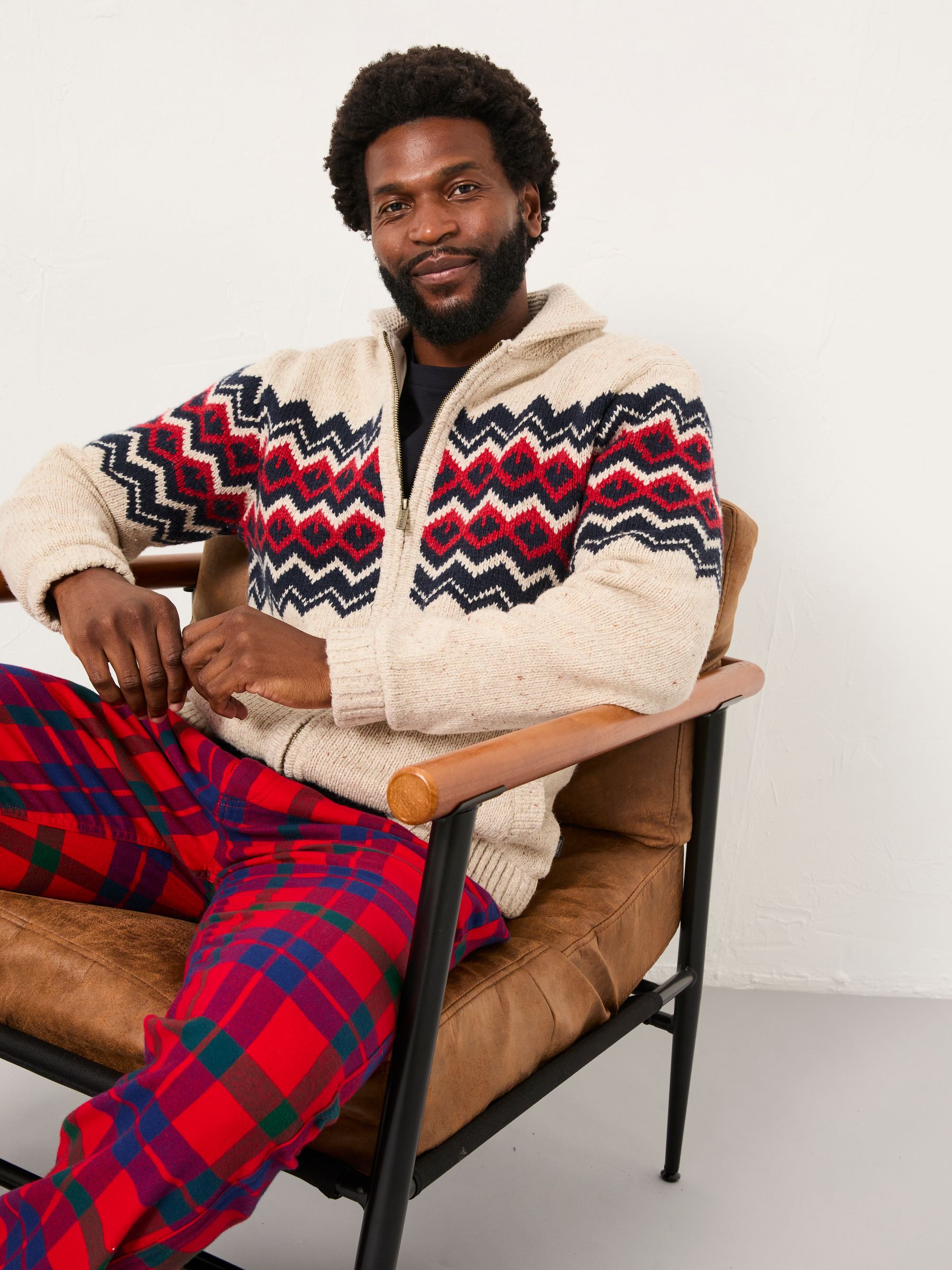 Buy FatFace Natural Shelter Alpine Knitted Zip Through from the