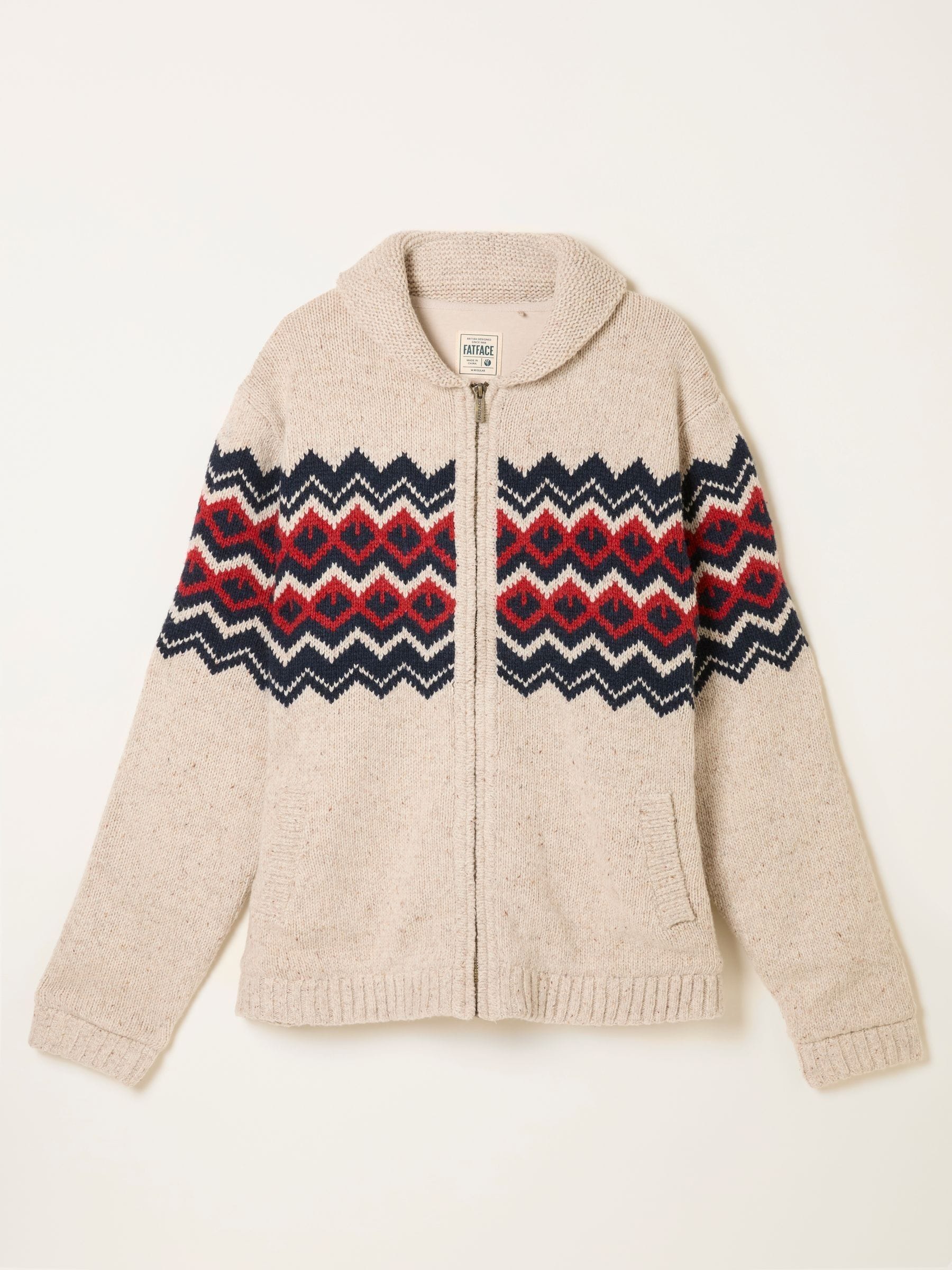 Buy FatFace Natural Shelter Alpine Knitted Zip Through from the