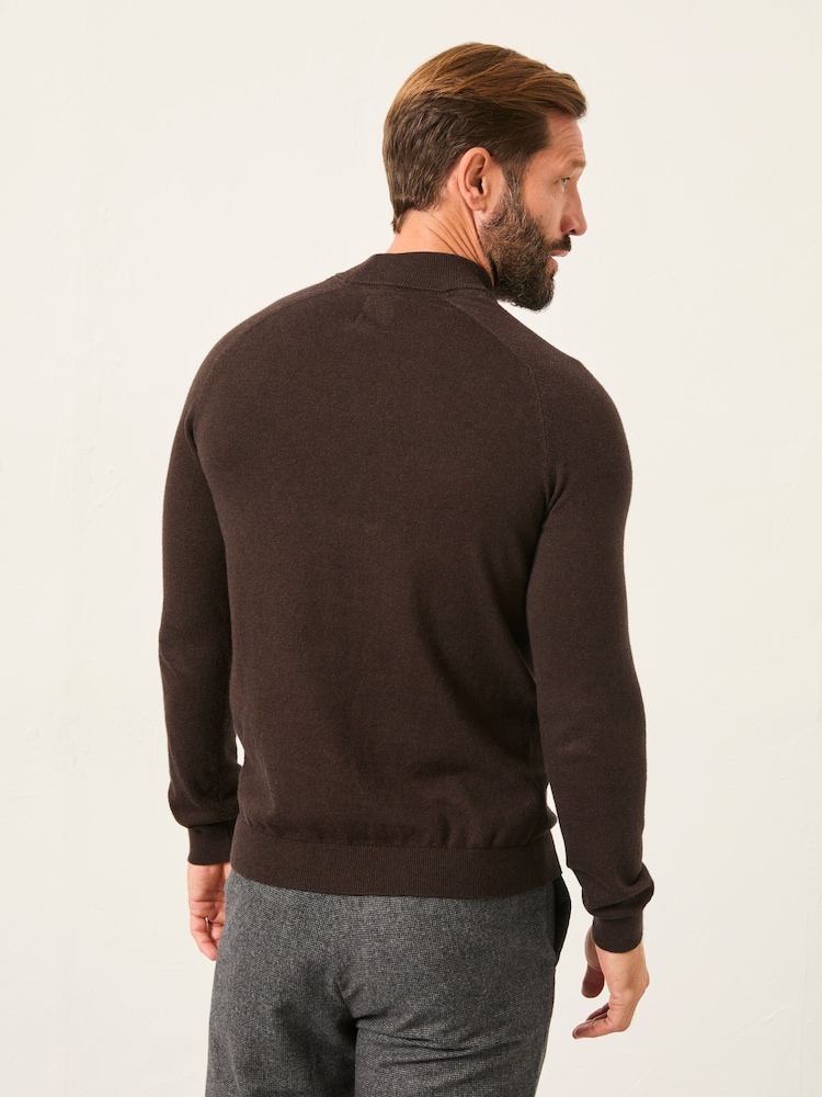 FatFace Rye Chocolate Brown Knitted Turtle Neck Jumper - Image 2 of 6 FatFace Rye Chocolate Brown Knitted Turtle Neck Jumper - Image 2 of 6