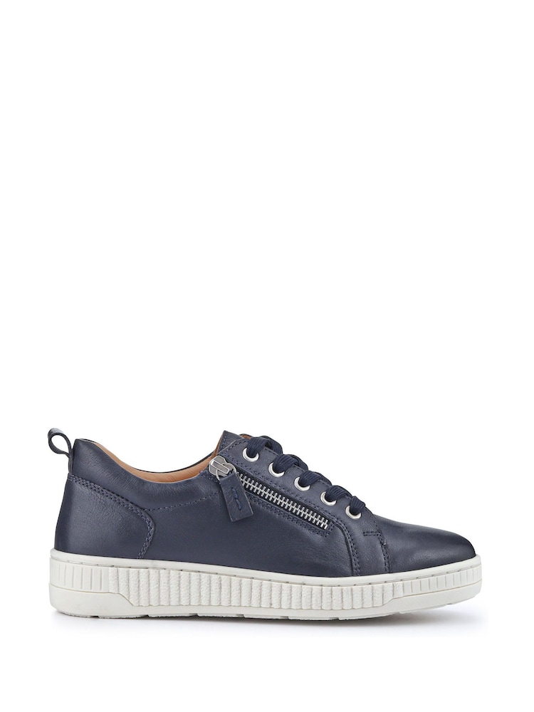 Jones Bootmaker Cream Azure Leather Wide-Fit Trainers - Image 2 of 6