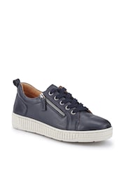 Jones Bootmaker Cream Azure Leather Wide-Fit Trainers - Image 4 of 6