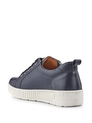 Jones Bootmaker Cream Azure Leather Wide-Fit Trainers - Image 5 of 6