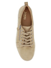 Jones Bootmaker Cream Azure Leather Wide-Fit Trainers - Image 5 of 6