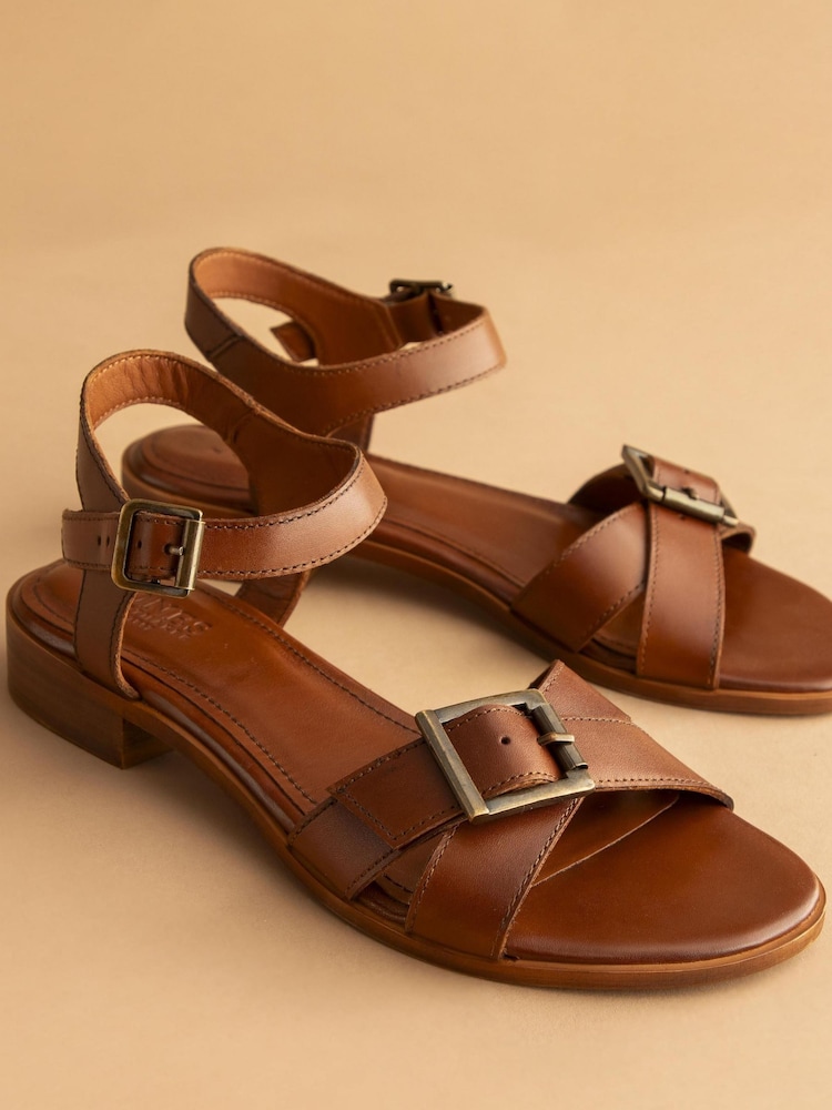 Jones Bootmaker Brown Hythe Smart Leather Sandals - Image 1 of 7 Jones Bootmaker Brown Hythe Smart Leather Sandals - Image 1 of 7