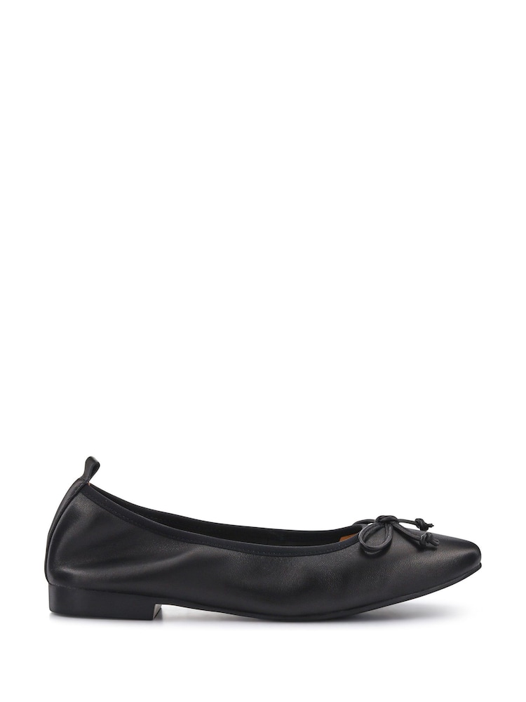 Jones Bootmaker Opaline Bow-Detailed Leather Black Pumps - Image 1 of 5
