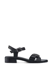 Черный - Jones Bootmaker Hythe Smart Leather Sandals - Image 1 of 5