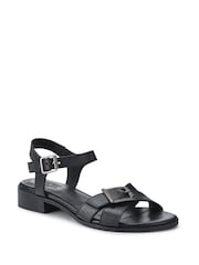 Черный - Jones Bootmaker Hythe Smart Leather Sandals - Image 2 of 5