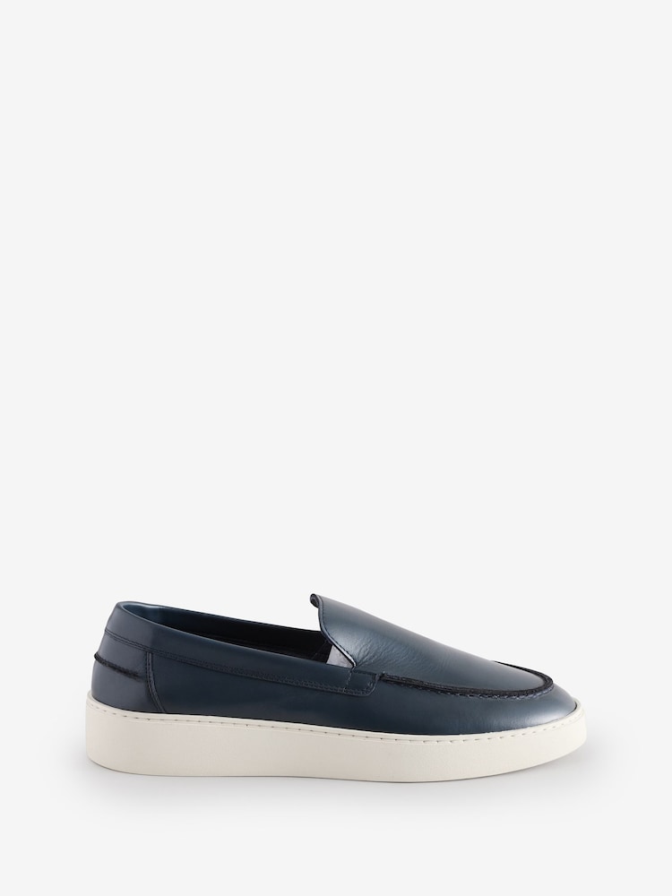 Jones Bootmaker Blue Quade Smart Leather Slip-On Shoes - Image 1 of 1