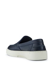 Синий - Jones Bootmaker Quade Smart Leather Slip-On Shoes - Изображение 2 из 5