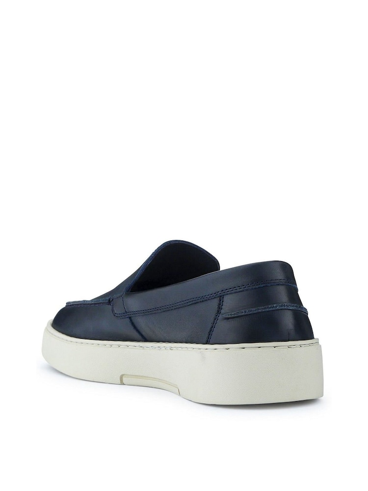 Синий - Jones Bootmaker Quade Smart Leather Slip-On Shoes - Изображение 2 из 5