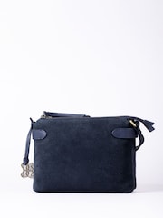 Azul - Bolsa transversal de couro e camurça azul-marinho Lakeland Leather - Imagem 1 de 6