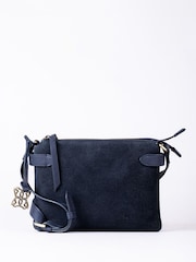 Azul - Bolsa transversal de couro e camurça azul-marinho Lakeland Leather - Imagem 2 de 6