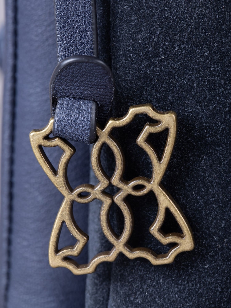 Lakeland Leather Blue Navy Suede Crossbody Bag - Image 6 of 6 Lakeland Leather Blue Navy Suede Crossbody Bag - Image 6 of 6