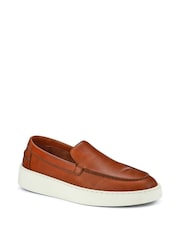 Коричневый - Jones Bootmaker Quade Smart Leather Slip-On Shoes - Изображение 3 из 5