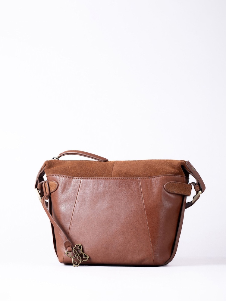 Lakeland Leather Brown Bridge Cross-Body Bag - Image 1 of 6