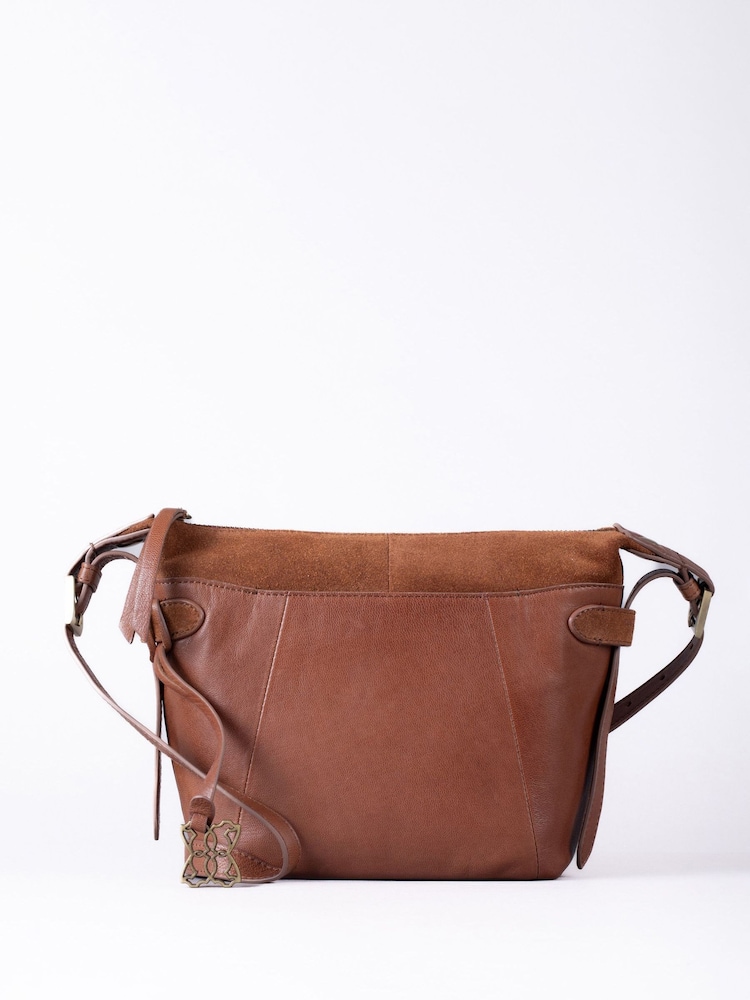Lakeland Leather Brown Bridge Cross-Body Bag - Image 2 of 6