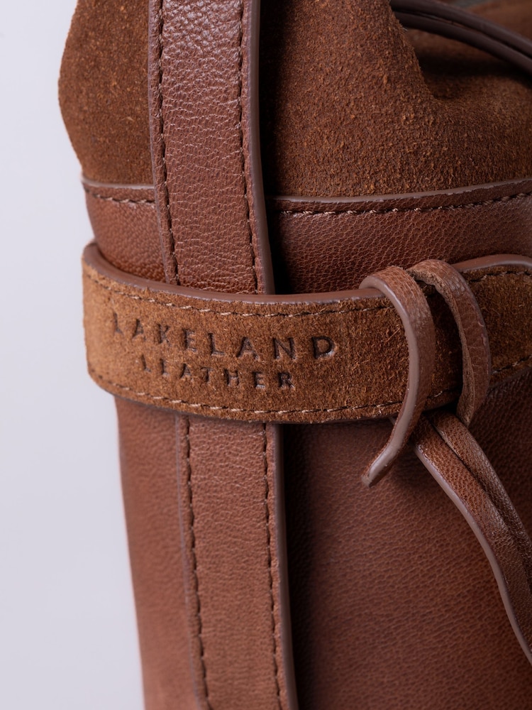 Lakeland Leather Brown Bridge Cross-Body Bag - Image 6 of 6