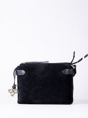 Lakeland Leather Black Navy Suede Crossbody Bag - Image 1 of 6