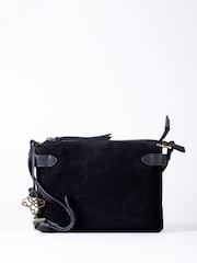 Lakeland Leather Black Navy Suede Crossbody Bag - Image 2 of 6