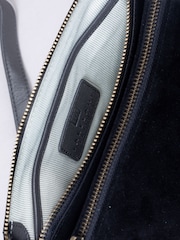 Lakeland Leather Black Navy Suede Crossbody Bag - Image 5 of 6