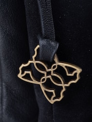 Lakeland Leather Black Navy Suede Crossbody Bag - Image 6 of 6