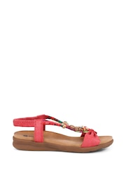 Pavers Red Pavers Embellished Flat Black Sandals - Image 1 of 5