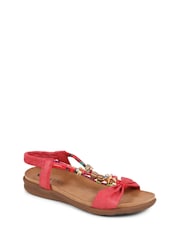 Pavers Red Pavers Embellished Flat Black Sandals - Image 2 of 5