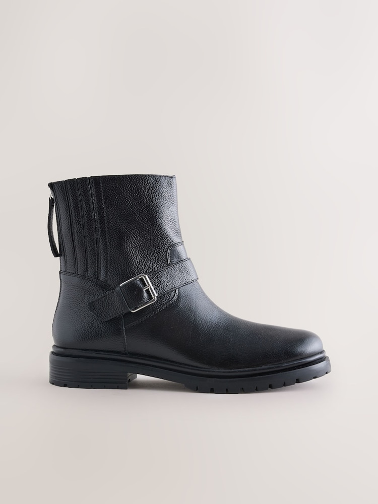Cuero negro - Forever Comfort® Biker Ankle Boots - Imagen 1 de 5