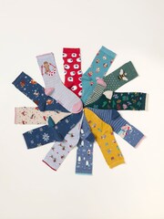FatFace Multi Womens 12 Pack of Socks Advent Calendar - Image 1 of 3