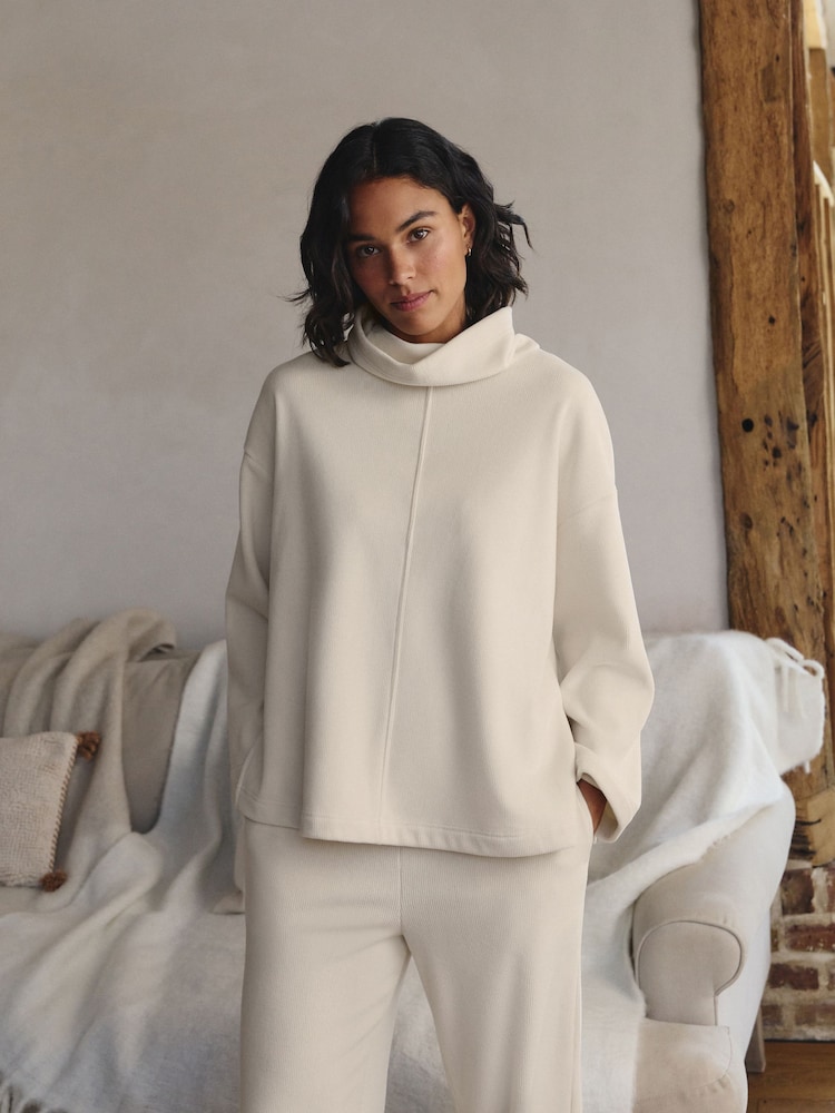Cream Cosy Cord Cowel Neck Jumper - Image 1 of 12