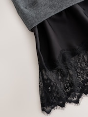 Cinza carvão - 2-In-1 Soft Touch Jumper Lace Skirt - Imagem 3 de 4