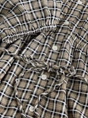 Khaki Green Check Collar Tie Waist Mini Shirt Dress - Image 3 of 3