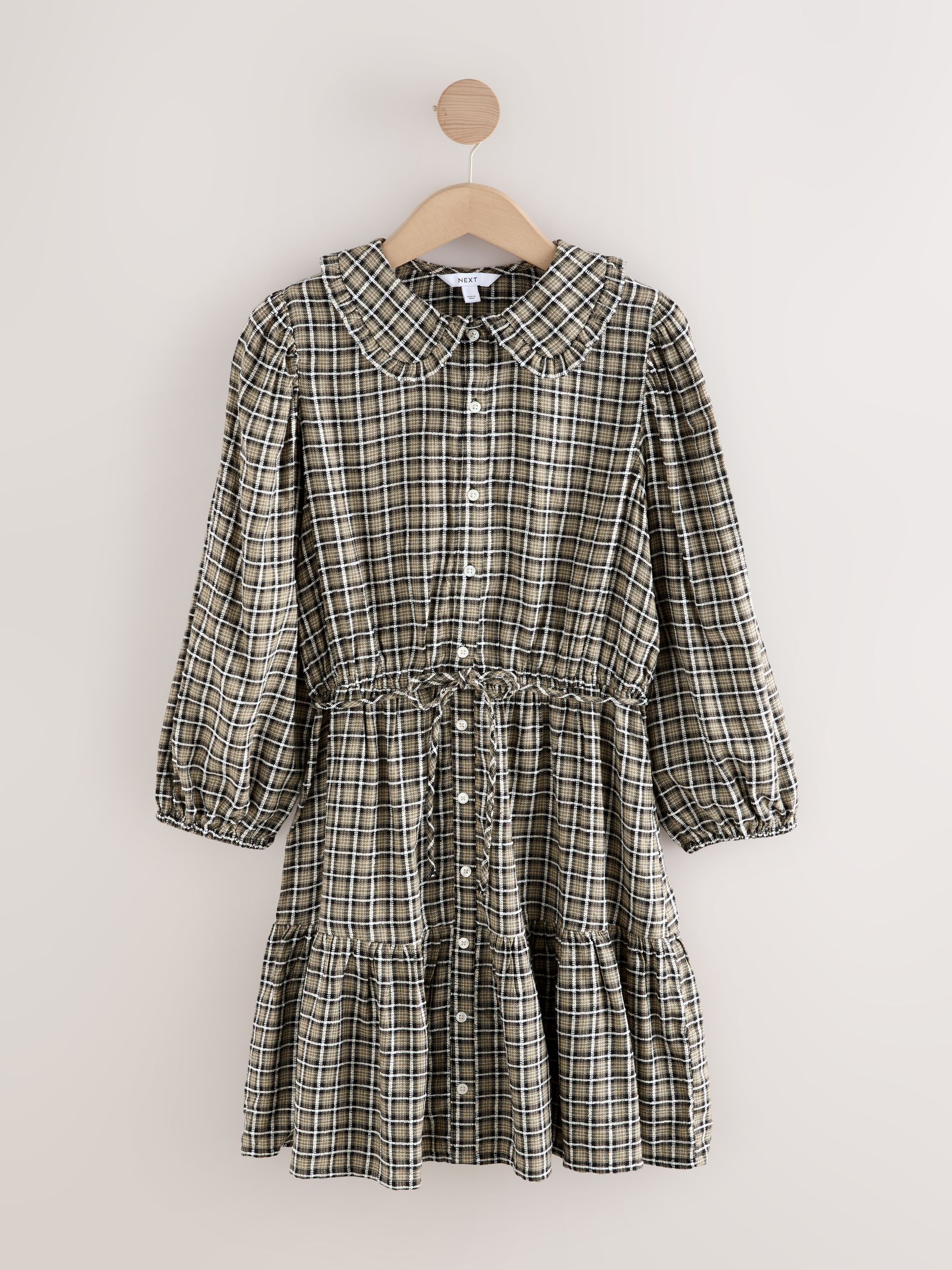 【正規品】Checked Shirt Mini Dress Kaito Check Mini Shirt Dress, Black