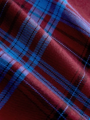 Red/Blue Check Long Sleeve Tie Waist Shirt Dress - Image 3 of 7