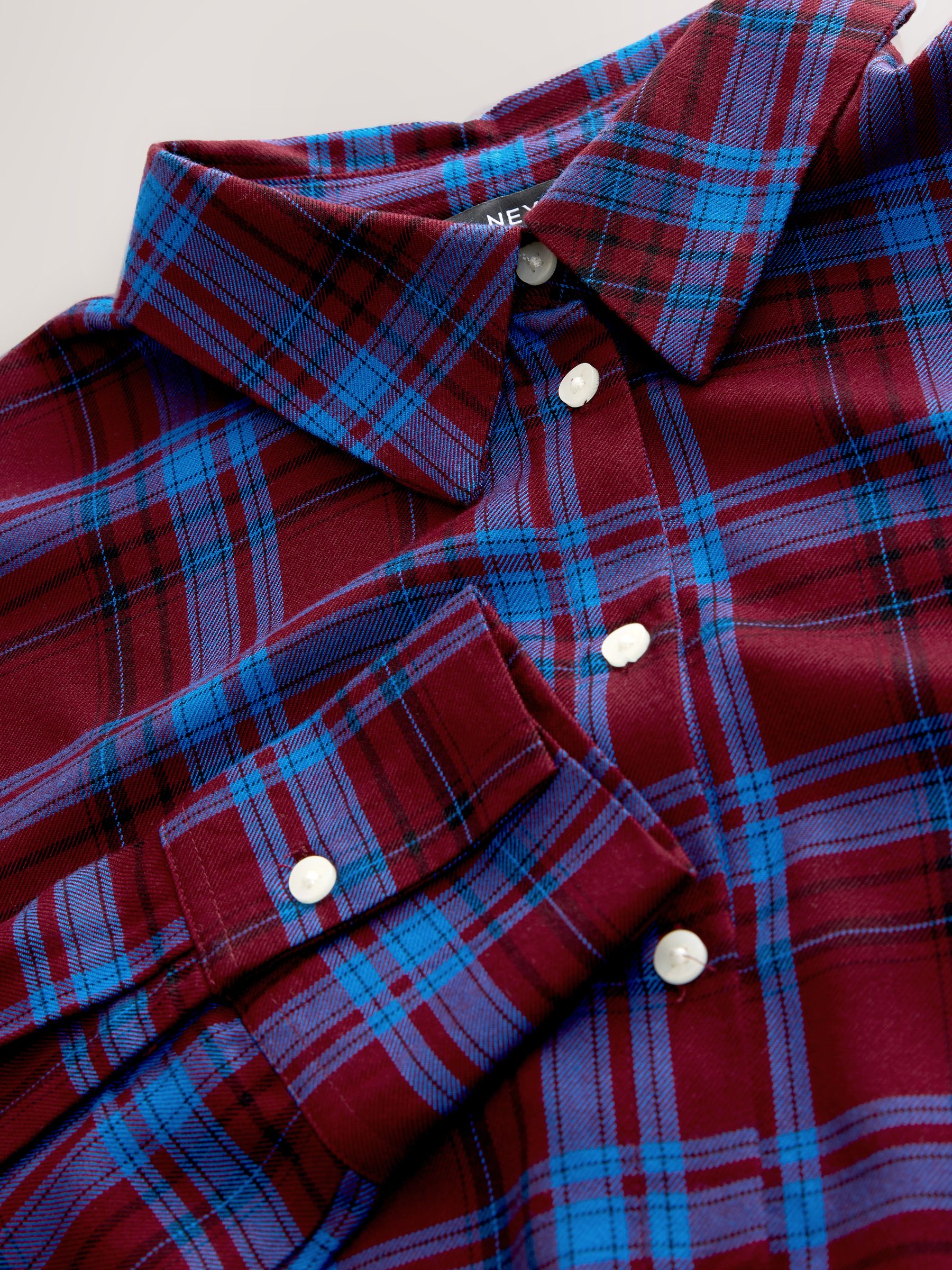 Buy Red/Blue Check Long Sleeve Tie Waist Shirt Dress from Next USA