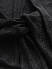 Silver/Black Mini Tie Waist Sparkle Long Sleeve Dress - Image 7 of 7
