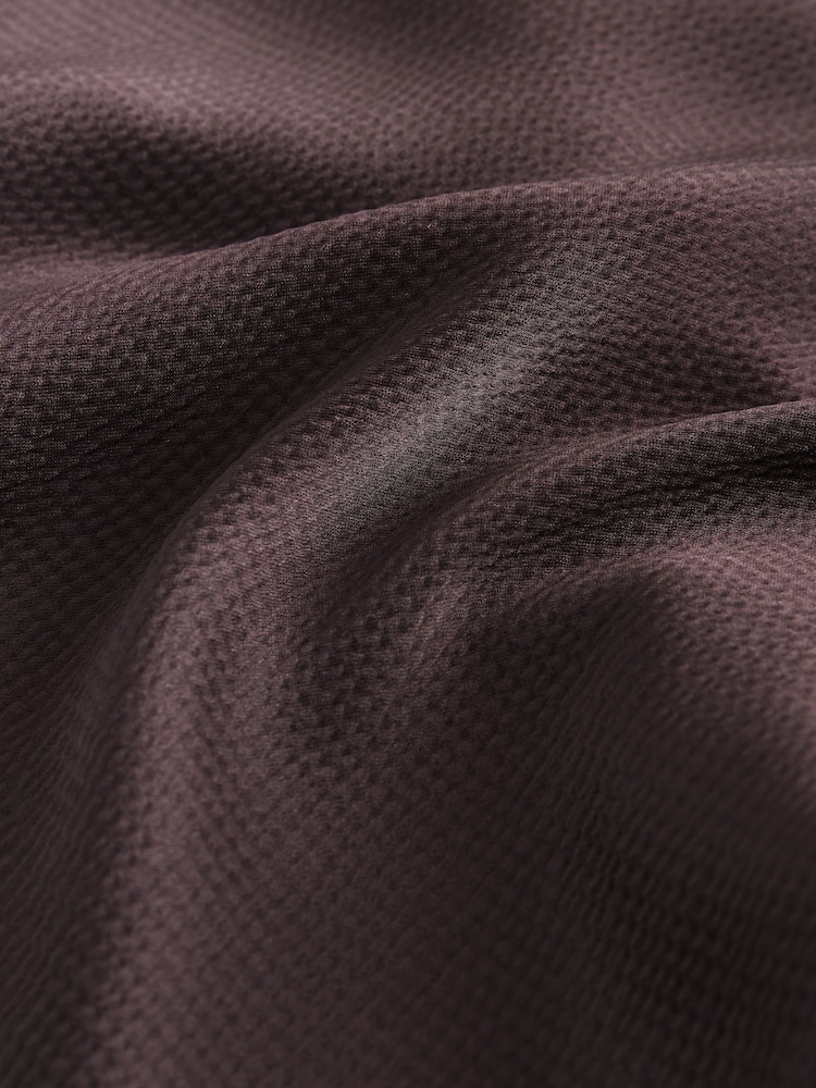 Chocolate Brown Textured Satin Short Sleeve Midi Dress - Image 3 of 3 Chocolate Brown Textured Satin Short Sleeve Midi Dress - Image 3 of 3