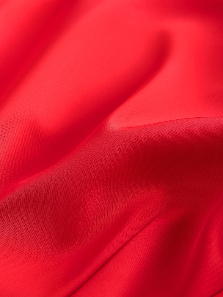 Cherry Red Satin Bow Shoulder Mini Dress - Image 4 of 4 Cherry Red Satin Bow Shoulder Mini Dress - Image 4 of 4
