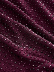 Burgundy Red Hotfix Cowl Back Mini Dress - Image 3 of 4