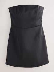 Black Tabitha Simmons X Next Satin Bow Back Bandeau Mini Dress - Image 1 of 4